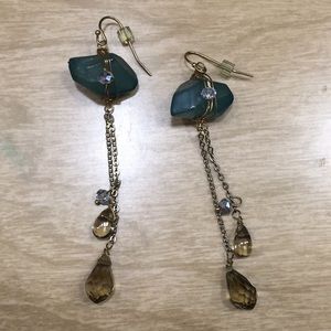 Wrapped Stone Tear Drop Earrings